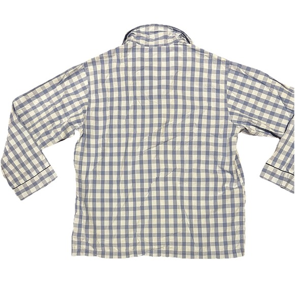 Brooks Brothers Men's Pajama Set Medium Long Sleeves Pants Blue Check Old Money - Picture 3 of 11